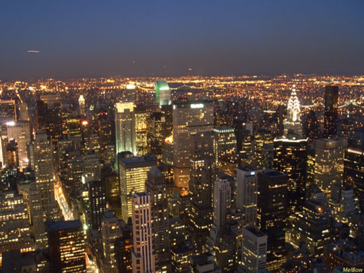 new york city skyline at night