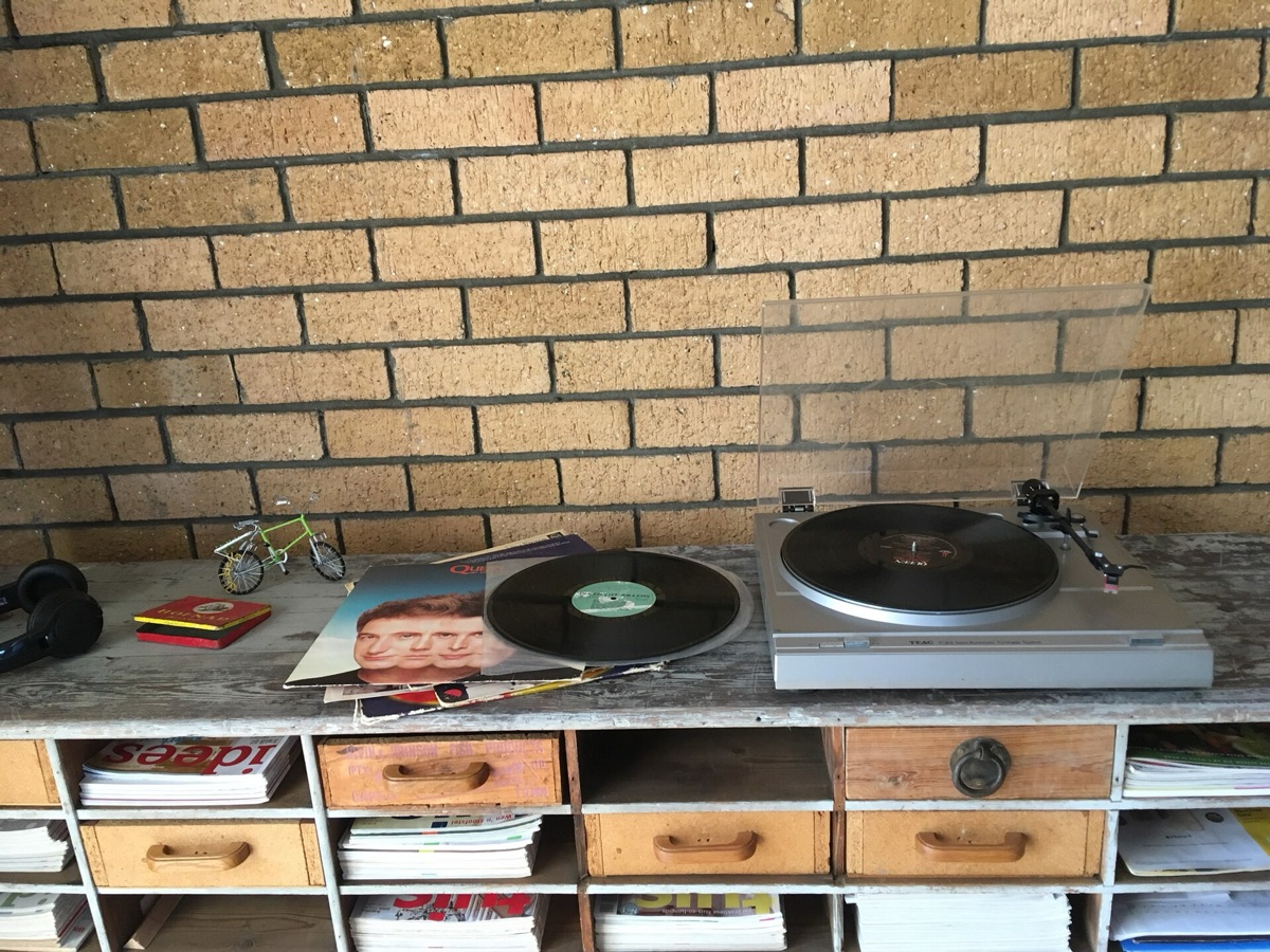 record player with vinyl