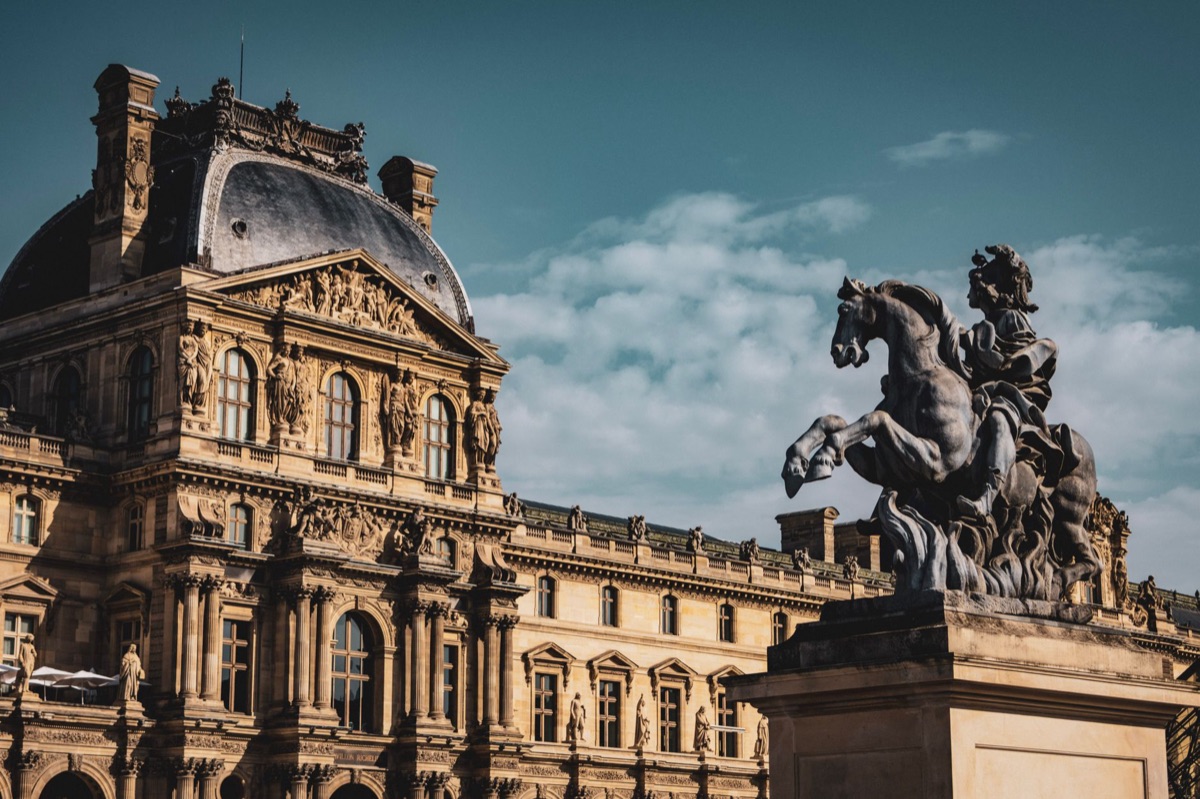 Louvre Museum Artwork Detail, Paris