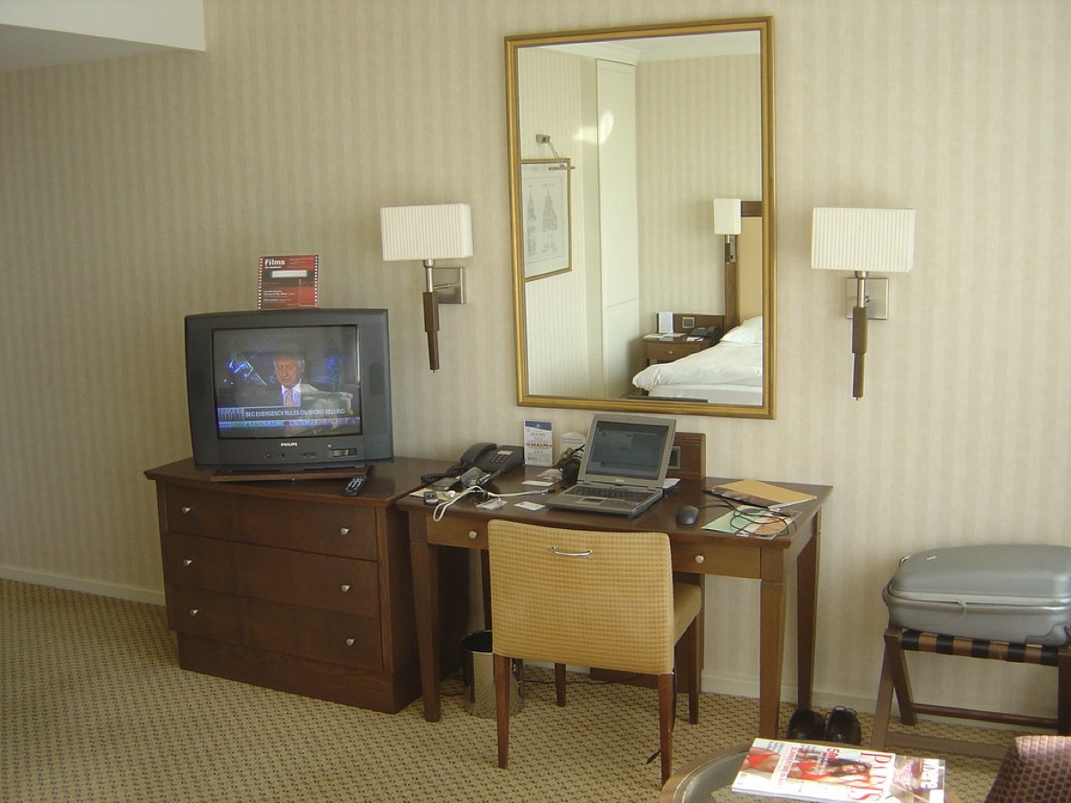 eiffel tower hotel room with golden hour light