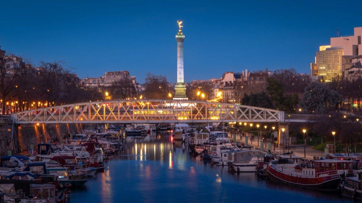 Paris Seine Riverboat at Night