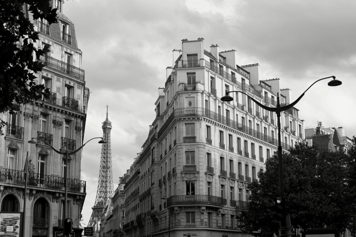 Eiffel Tower against Paris sky