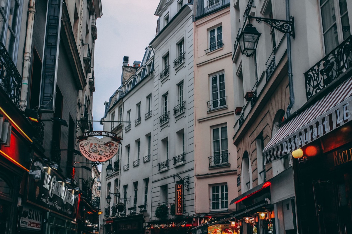 parisian department store with tax refund signs