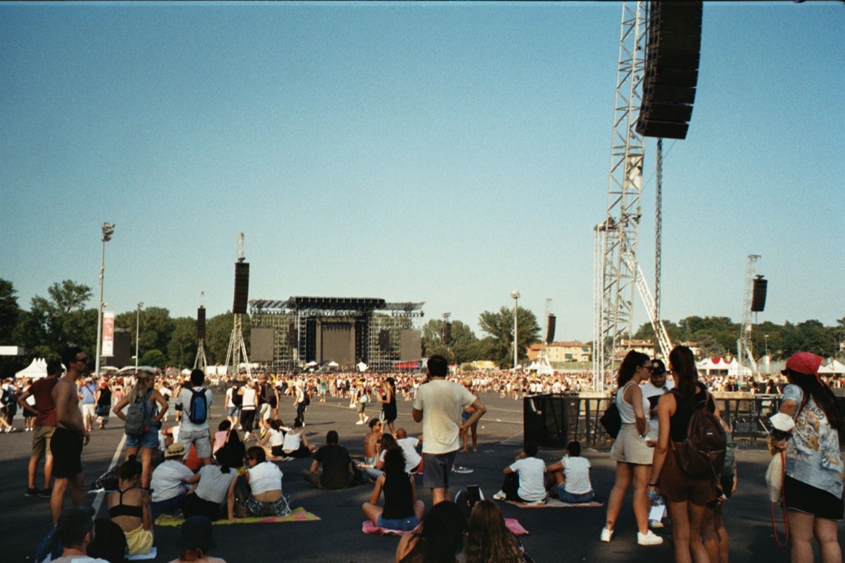 pitchfork music festival stage with speakers and equipment