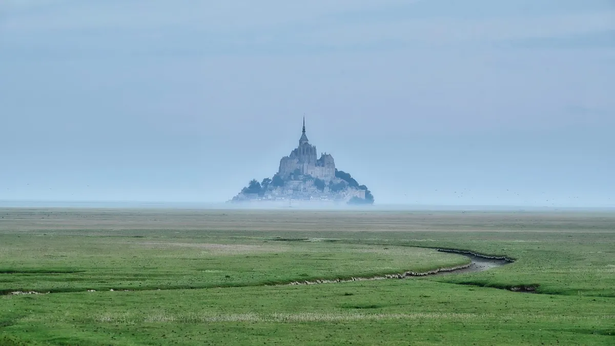 island, cathedral, landscape, nature, fog, morgenstimmung, mont-saint-michel, normandy, world heritage, island, cathedral, cathedral, cathedral, cathedral, cath